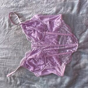 Lavender Lace Cropped Corset Top